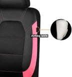 CAR PASS Leather Seat Covers, Breathable Universal Car Seat Cover Full Set for Cute Women Girly,Super 5mm Composite Sponge Inside,Airbag Compatible fits Most Auto,SUVs,Trucks,Vans(Black&Pink)