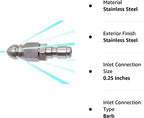 Pressure Washer Sewer Jetter Nozzle with Stainless Steel, Mini Compact Durable Sewer Jet Nozzle,Pressure Drain Jetter Hose Nozzle,1/4'' Quickly Connector, 5000 PSI (1 set)