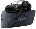 Windshield Sun Shade for Tesla Model 3 2018-2026, Umbrella Car Shades with 360°Rotating Shaft, Foldable Front Window Sunshade for UV & Heat Protection
