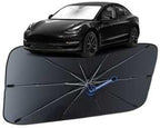 Windshield Sun Shade for Tesla Model 3 2018-2026, Umbrella Car Shades with 360°Rotating Shaft, Foldable Front Window Sunshade for UV & Heat Protection