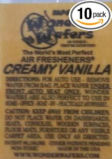Wonder Wafers 10CT Individually Wrapped Air Fresheners CREAMY VANILLA