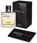 AREON Car Perfume 3.38 Fl Oz. (100ml) Glass Bottle Cologne Air Freshener, Black