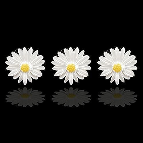 3 Pcs White Cute Daisies Car Clip, Flowers Car Charm Air Vent Accessories Cute Automotive Interior Trim Decorations Gift for Girls & Women Car Interior Accessories,Automotive Air Fresheners