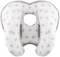 KAKIBLIN Baby Neck Pillow for Head, 2 in 1 Travel Pillow Baby Car Seat Head Support Banana Neck Pillows for Infants Small Boys and Girls,Support for Stroller, Grey Cross