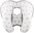 KAKIBLIN Baby Neck Pillow for Head, 2 in 1 Travel Pillow Baby Car Seat Head Support Banana Neck Pillows for Infants Small Boys and Girls,Support for Stroller, Grey Cross
