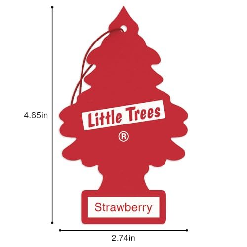 LITTLE TREES Car Air Freshener I Hanging Tree Provides Long Lasting Scent for Auto or Home I Strawberry, 6-Packs (4 Count)
