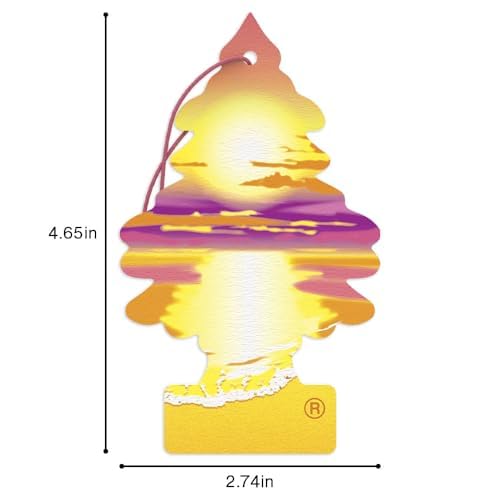 LITTLE TREES Car Air Freshener | Hanging Tree Provides Long Lasting Scent for Auto and Home | 24 Air Fresheners |Sunset Beach