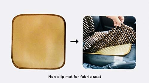 Natural Wood Beaded Seat Cover Pad Mat Comfy Cool Summer Massage Seat Cushion (Square Large) for Truck,RV,Pickup,Big Office Chair only