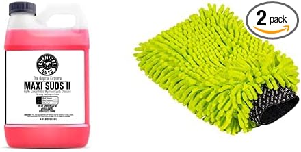 Chemical Guys CWS_101_64M Car Wash Starter Bundle - Maxi-Suds II Foaming Car Wash Soap, 64 oz (Half Gallon), Cherry Scent + Green Chenille Wash Mitt (2 Items) Works on Cars, Trucks, SUVs, RVs & More