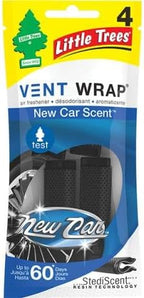 Little Tree Vent Warp 4 pack -Black Ice | New Car Scent | Vanillaroma AHSR Products Bundle Prefect for Cars, Trucks, RV, Long Lasting Scent