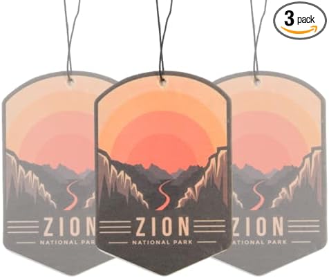 Outdoor Adventure Car Air Freshener 3 Pack Scented With Premium Essential Oils By Fresh Fresheners (Zion National Park)