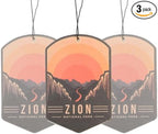 Outdoor Adventure Car Air Freshener 3 Pack Scented With Premium Essential Oils By Fresh Fresheners (Zion National Park)