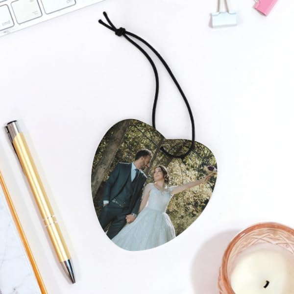 Personalized Air Freshener for Car - Double Sided Photo Custom Car Scents Air Freshener, Gift for Valentine’s Day Birthday Ideal for Car Wardrobe Bathroom Hanging Ornaments (Heart 3pcs)