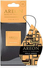 Areon Premium Quality Perfume/Cologne Cardboard Car & Home Air Freshener, Gold Amber (Pack of 3)
