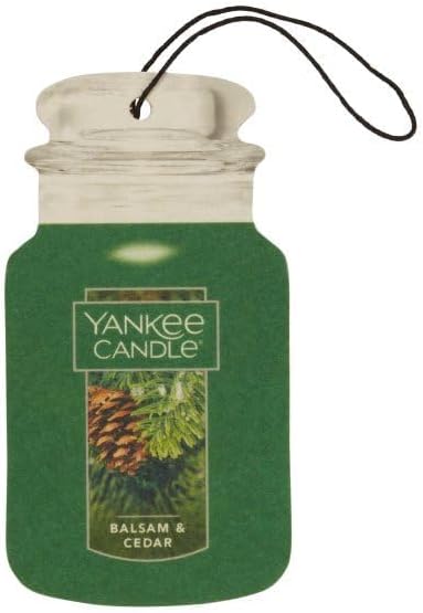 Yankee Candle Paper Car Jar, 5 Balsam & Cedar & 5 Christmas Cookie (Variety Pack)