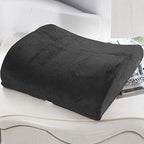 Bookishbunny Comfortable Ergonomic Memory Foam Back Lumbar Support Cushion for Chairs Car Office Home with Removable Soft Velvet Cover (Black)