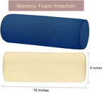 Memory Foam 16X6 Neck Pillow for Sleeping, Neck Pain Relief, Side Back Stomach Sleeper, Car or Office Chair Sofa,Support Pillow for Posture & Comfortable Spine Position (Blue)