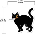 WIRESTER Set of 2 Fresh Scented Car Air Freshener Vent Clip, Decorative Accessories, Interior Decoration for Cars - Black Cat With Knife & Black Cat With Knife (S2)
