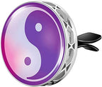 Wild Essentials Yin Yang Essential Oil Car Vent Diffuser, Stainless Steel Locket Pendant With 8 Color Refill Pads, Customizable Air Freshener for Aromatherapy