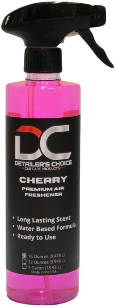 Detailer's Choice Series Premium Interior Car Fragrances I Air Freshener & Odor Eliminator I 16 oz. (Cherry)