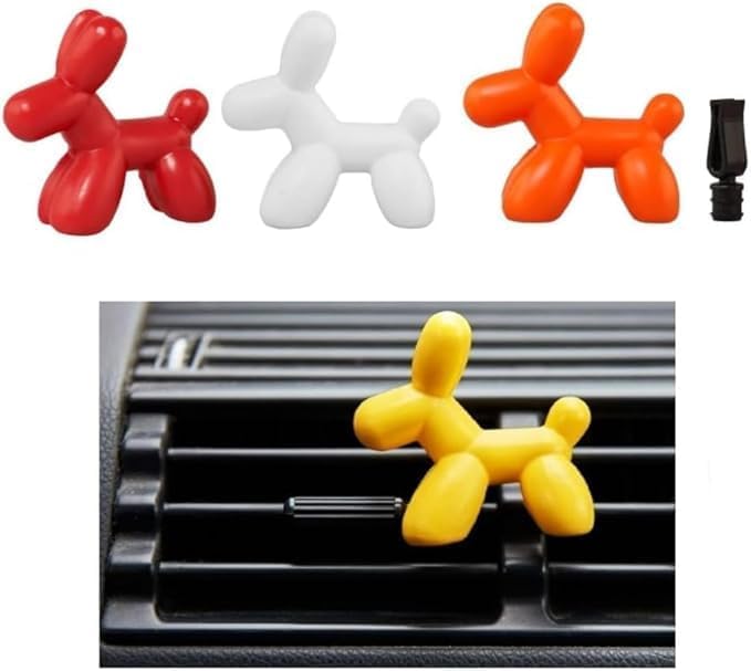 Little Dog LD001 Yellow Animated 3D Character Air Freshener, VANILLA