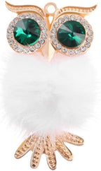 Riloer Bling Crystal Owl Car Air Vent Clip Charms, 2 Pcs Natural Car Vent Clip Air Freshener, Fashion Charms Car Essential Oil Diffuser, Car Accessories for Women (Black and White)