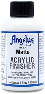 Angelus Matte Acrylic Finisher 4 fl oz – Flexible Clear Coat for Leather Shoes, Bags, Jackets & Accessories, Matte Acrylic Sealer Varnish for Leather Craft & Restoration. No. 620