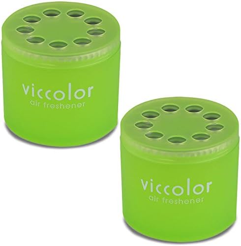 2x Round Can Style 2.5" Diameter, 2.128" Height Shampoo Scent VicColor Air Freshener Odor Smell Eliminator Deodorize For Interior Indoor Car Vehicle Bathroom Restroom Home Office Universal