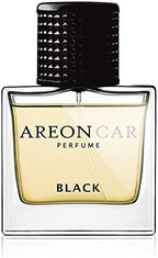 AREON Car Perfume 1.7 Fl Oz. (50ml) Glass Bottle Cologne Air Freshener for Cars, BLACK