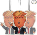 Fresh Fresheners Cute Funny and Aesthetic Car Air Fresheners 4-pack Scented With Premium Oils (Trump)