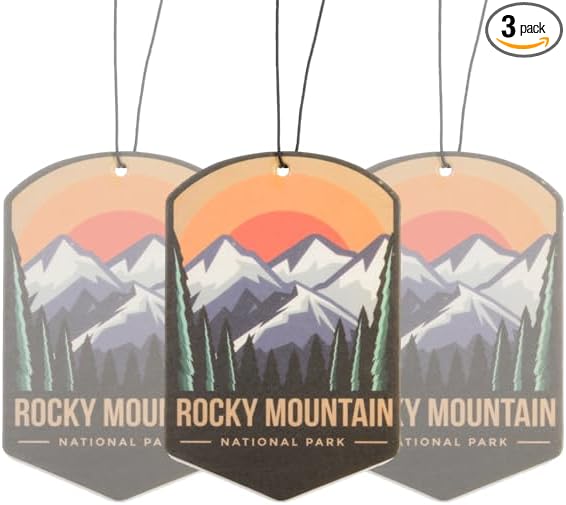 Outdoor Adventure Car Air Freshener 3 Pack Scented With Premium Oils By Fresh Fresheners (Rocky Mountain National Park)