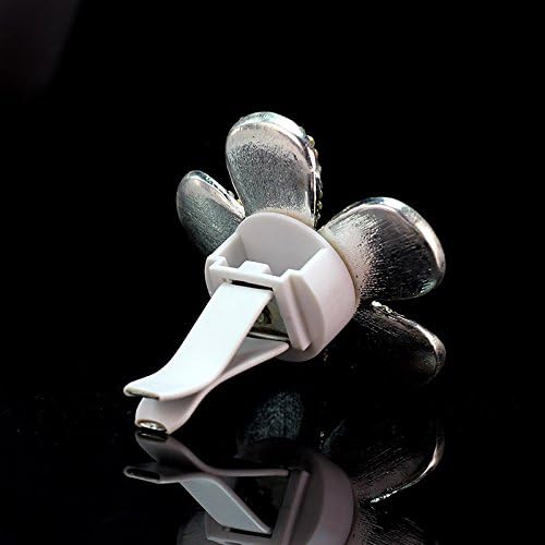 Crystal Bling Sparking Car Fragrance Flower Car Diffusser Air Freshener with Vent Clip (Silver)