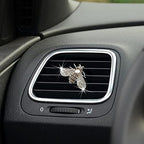 Shiny Bee Vent Clips, Crystal Bee Air Freshener Vent Clip Car Bling Interior Decoration Rhinestone Car Bling Accessories (Silver)