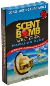 Scent Bomb Powerful Long Lasting Gel Disk Air Freshener (Hawaiian Blue)