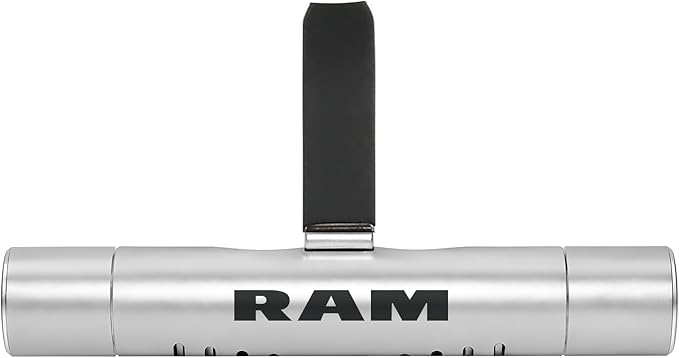 iPick Image for RAM Car Vent Air Freshener Clip - Official Licensed Silver Aluminum with Adjustable Window + 10 Refill Sticks