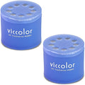 2x Round Can Style 2.5" Diameter, 2.128" Height Blue Water Scent VicColor Air Freshener Odor Smell Eliminator Deodorize For Interior Indoor Car Vehicle Bathroom Restroom Home Office Universal