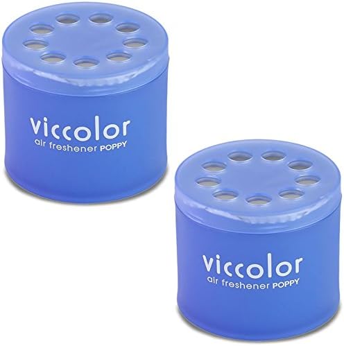 2x Round Can Style 2.5" Diameter, 2.128" Height Blue Water Scent VicColor Air Freshener Odor Smell Eliminator Deodorize For Interior Indoor Car Vehicle Bathroom Restroom Home Office Universal