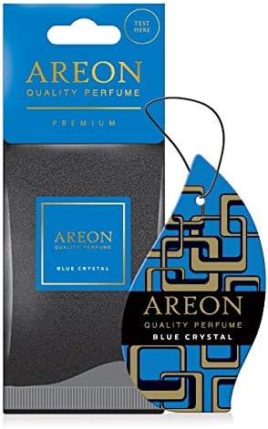 Areon Premium Quality Perfume/Cologne Cardboard Car & Home Air Freshener, Blue Crystal (Pack of 12)