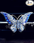 Bling Crystal Car Fragrance Butterfly Car Diffuser Air Freshener with Vent Clip (Blue)