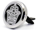 Jumbo Size 1-1/2 in dia. (Jumbo Hamsa) Stainless Steel, 7 pads, 1 Essential Oil