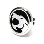(Panther) 30mm Car Aromatherapy Essential Oil Diffuse Stainless Steel Locket Air Freshener with Vent Clip 7 Pads 1 Oil Included