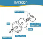 MAKHOON Large Wheel Complete with Tire Bearings Replacement for Polaris Zodiac 280 (Not Compatiable with Polaris 360 380 Model Pool Cleaner)