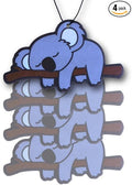 Fresh Fresheners Cute and Funny Lazy Koala Car Air Freshener 4 Pack Scented with Premium Oils