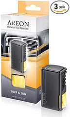 AREON ACP06 Car Perfume Luxury and Elegant 0.27 oz Vent Clip Car Air Freshener, SURF & Sun Scent (Pack of 3)