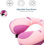 MOOB Kids Travel Neck Pillow Traveling Gifts for Toddler & ChildrenToddler Neck Pillow for Carseat & Airplane, Kids Travel Pillow Light Pink