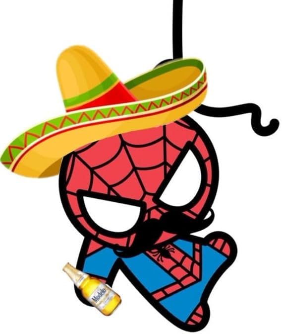 PumpCar 2 pieces spidey mexico double-sided hanging cartoon cherry-scented funny car air freshener Cool spider hanging for rearview mirror Car Interior Accessories Gifts