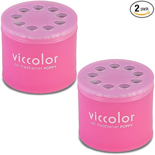 2x Round Can Style 2.5" Diameter, 2.128" Height White Musk Scent VicColor Air Freshener Odor Smell Eliminator Deodorize For Interior Indoor Car Vehicle Bathroom Restroom Home Office Universal