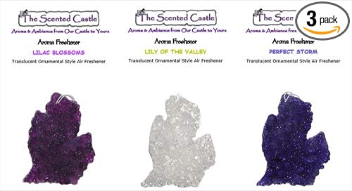 3 Pack Michigan Car Air Fresheners - Lilac Blossoms, Lily of the Valley, Perfect Storm