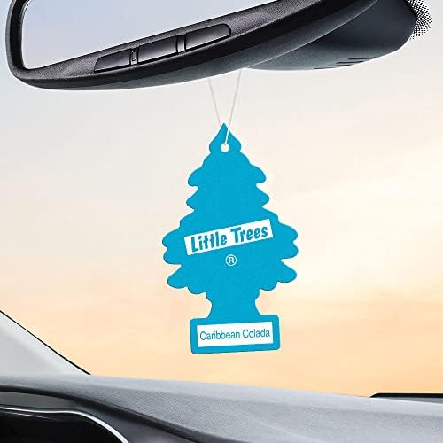 LITTLE TREES Car Air Freshener | Hanging Tree Provides Long Lasting Scent for Auto and Home | 24 Air Fresheners |Caribbean Colada