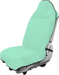 Car Towel Seat Cover, Waterproof Sweating Non-Slip Premium Soft Towel Carseat Protector, Universal Machine Washable Car Truck SUV Front Seat Cover for Gym Workout Beach Hiking (Mint Green)